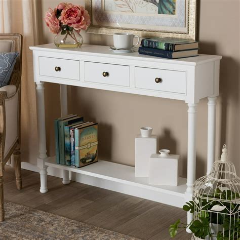 Baxton Studio Calvin Classic And Traditional French Farmhouse White Finished Wood 3-Drawer ...