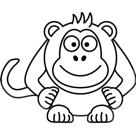 Black And White Cartoon Monkey PNG, SVG Clip art for Web - Download ...