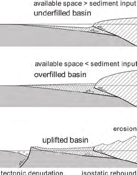 Evolution of a foreland basin from marine and largely underfilled to... | Download Scientific ...