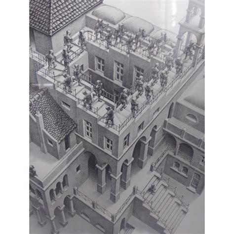 1960s M. C. Escher Ascending and Descending Reproduction Print | Chairish