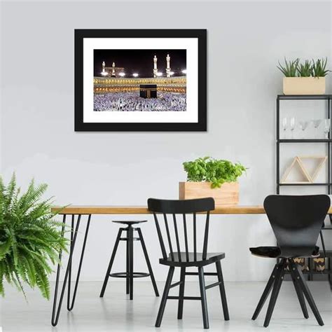 Night View Of Holy Kaaba Canvas Wall Art - Tiaracle