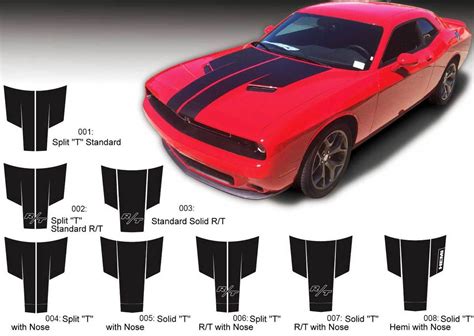 Product: Dodge Challenger Hood T Decal Sticker Hood graphics fits to ...