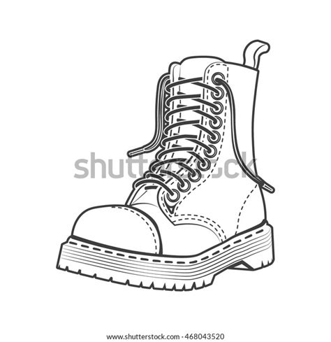 Boot Outline Drawing Quality Vector Illustration Stock Vector (Royalty Free) 468043520