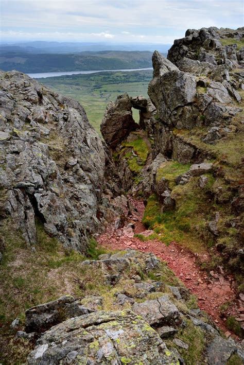 Rock formation on Dow Crag stock image. Image of hills - 150539105