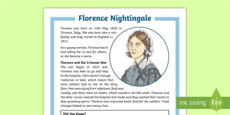 KS2 Florence Nightingale Differentiated Fact File - Twinkl