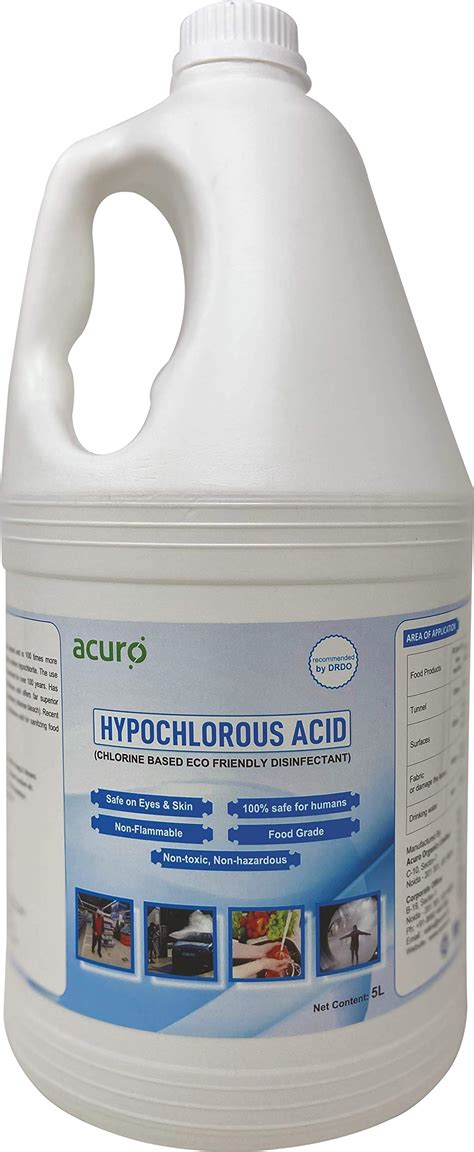 Buy Acuro HYPOCHLOROUS : DRDO recommended & EPA approved Eco friendly ...