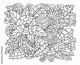 Coloring Page Bouquet Of flowers Thin Line Art Floral Pattern  sketch template