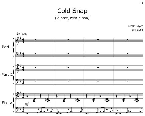 Cold Snap - Sheet music for Piano