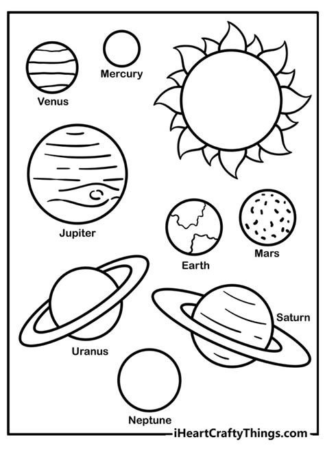 Planet/Solar System Coloring Pages - Free Printables - Teaching Littles