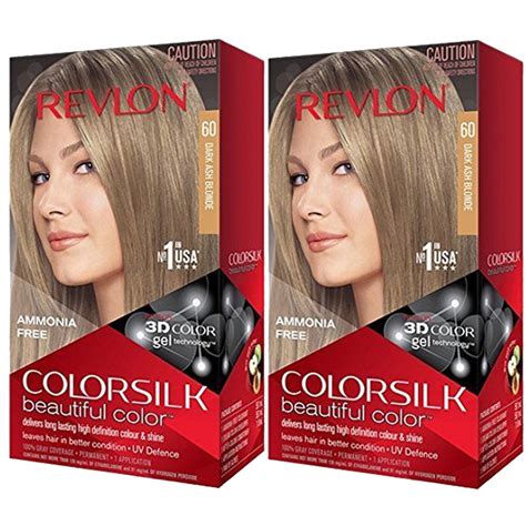 Pack of (2) Revlon ColorSilk Permanent Color, Dark Ash Blonde 60 - Walmart.com - Walmart.com