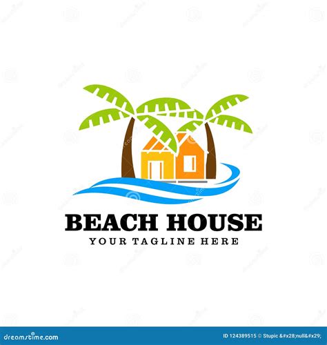 Creative Beach House Logo Design Vector Art Logo Stock Illustration ...