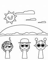Printable Sprunki Coloring Page sketch template