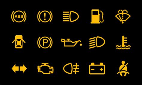 Printable Car Dashboard Diagram And Warning Light Symbols