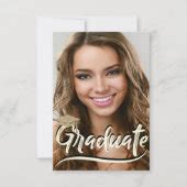 Elegant Glitter Cap,Photo Graduation Party Invitation | Zazzle