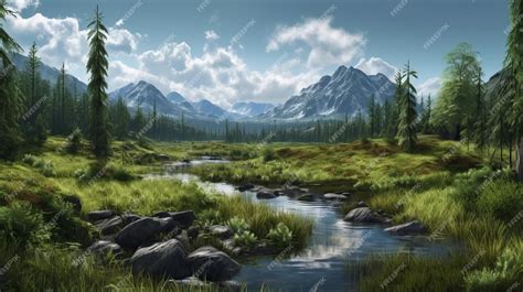 Hyperrealistic Landscape Wallpaper In 1080p 1920x1080 | Premium AI ...