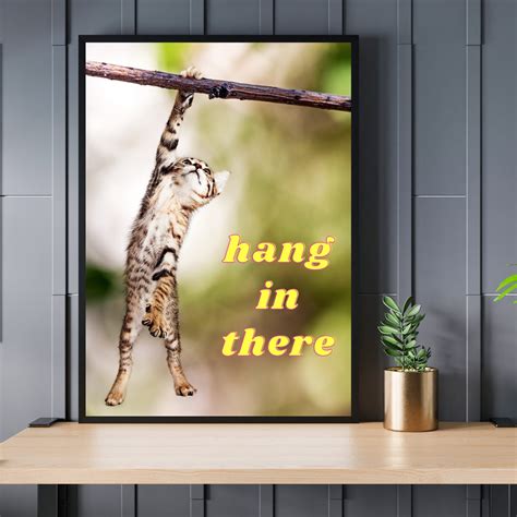 Hang In There Baby Cat Poster