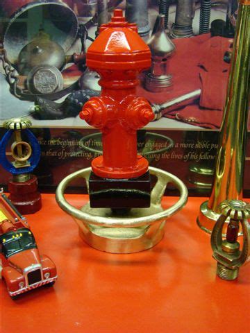 Fire Hydrant Trophy mounted on solid brass vintage fire extinguisher cap