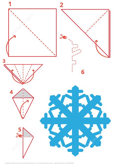 Snowflake Folding Instructions | Free Printable Papercraft Templates