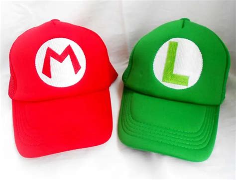 Super Mario Bros Luigi Baseball Hat Adjustable Mesh Summer Embroidery ...