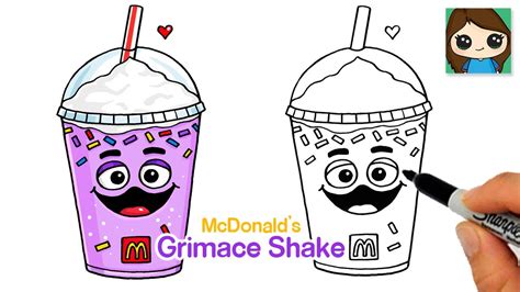 How to Draw McDonald's Grimace Shake | Cute Drink - YouTube