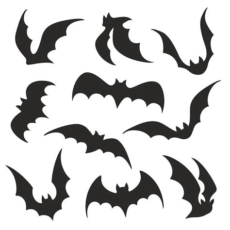 Premium Vector | Set of Vector Bat Silhouettes