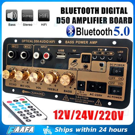 Digital Bluetooth Stereo D50 Amplifier Board Dual Microphone Karaoke ...