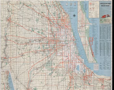 Chicagoland Road Map - 1934