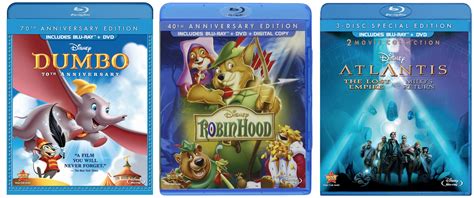 Disney Anniversary Edition Blu-Ray Movies ONLY $9.99 - Dumbo, Robin Hood, and Atlantis ...