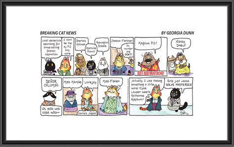 Breaking Cat News - Jan 26, 2020 - Detective Cats - Comic Art Print ...