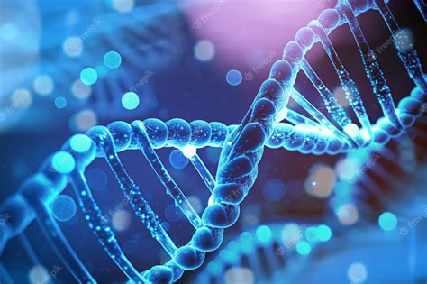 Premium Photo | Biotechnology DNA structure of Human cell biology DNA strands molecular ...