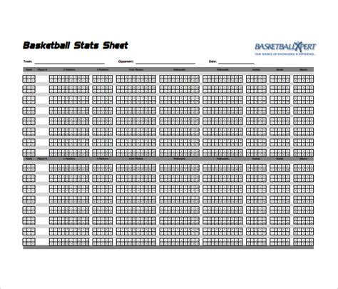 Basketball Stat Sheet Template Excel