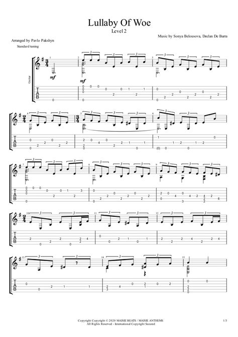 Lullaby Of Woe - Guitar Tablature - Digital Sheet Music | Sheet Music Plus