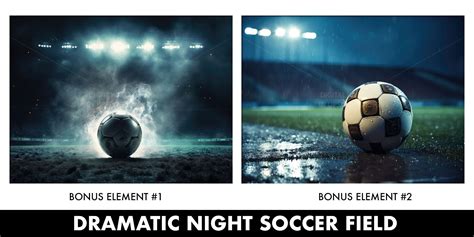 Night Soccer Field Arena Backdrop, Set of 8, Photography School Sports ...