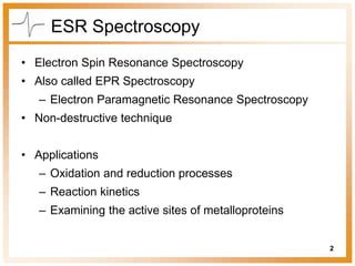 ESR spectroscopy | PPT