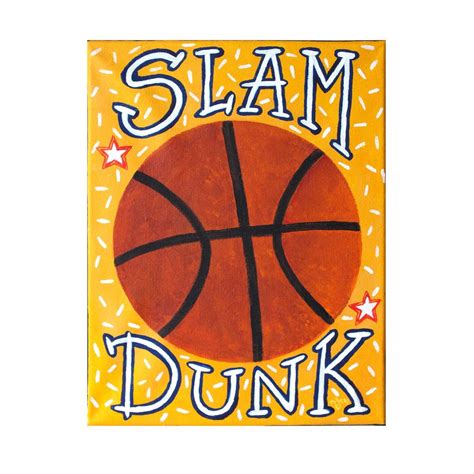 Basketball painting for sports themed room decor, SLAM DUNK BASKETBALL ...