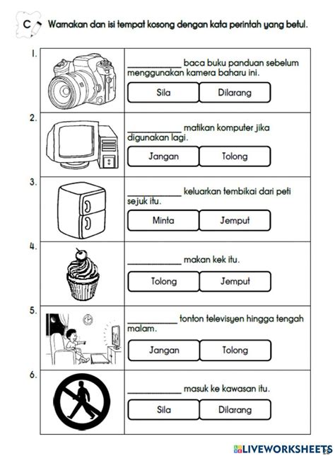 Kata perintah 1172583 | TOH BEE PING | LiveWorksheets