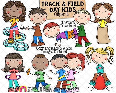 Field Day Clipart track and Field Kids School Tabloid Day Commercial ...