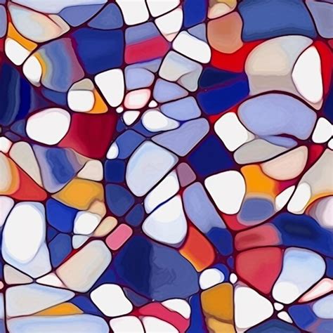 Premium AI Image | A colorful mosaic of glass in blue and red.