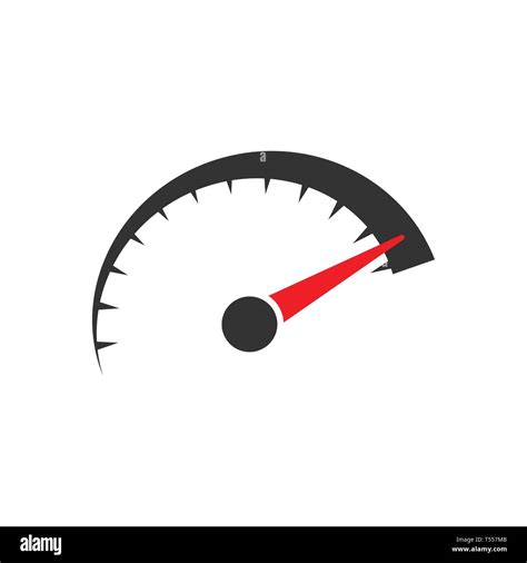 Speedometer level sign icon in flat style. Accelerate vector illustration on white isolated ...