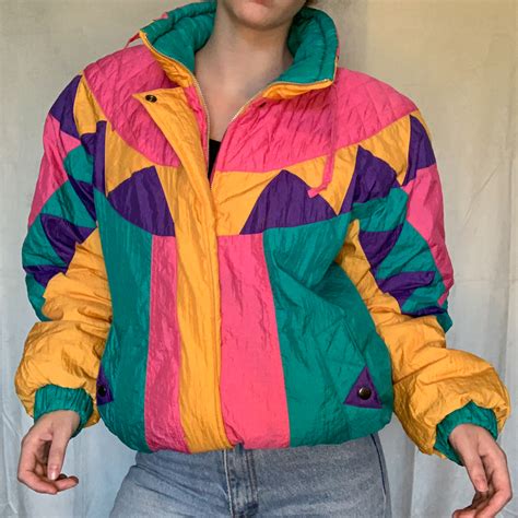 Vintage 80s multicolor jacket By vintage brand... - Depop | 80s inspired outfits, 80s fashion ...
