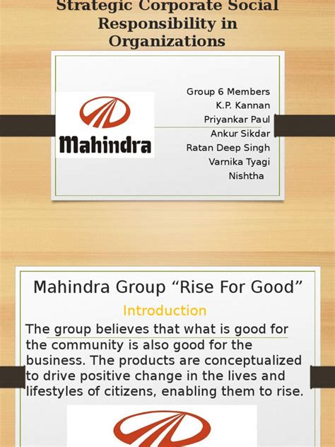 CSR by Mahindra Group | Corporate Social Responsibility | Economies