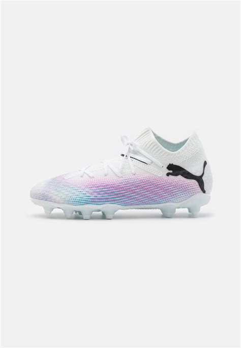 Puma FUTURE 7 PRO FG/AG JR UNISEX - Fotballsko - white/black/poison pink/hvit - Zalando.no