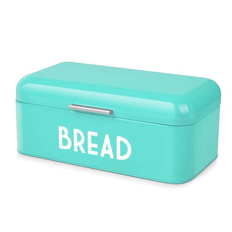Buy Flexzion Metal Bread Box for Kitchen Countertop (Green) Rustic Farmhouse Bread Bin ...