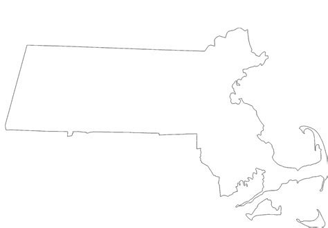 Massachusetts State Outline Map Free Download