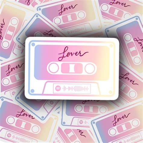 Taylor Swift Lover Spotify Code Cassette Tape Sticker - Etsy