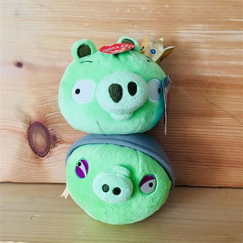 Angry Birds Plush King Pig Crown 5" With Tags And 5” Cracked Hat Pig WithSOUND | #2004307952