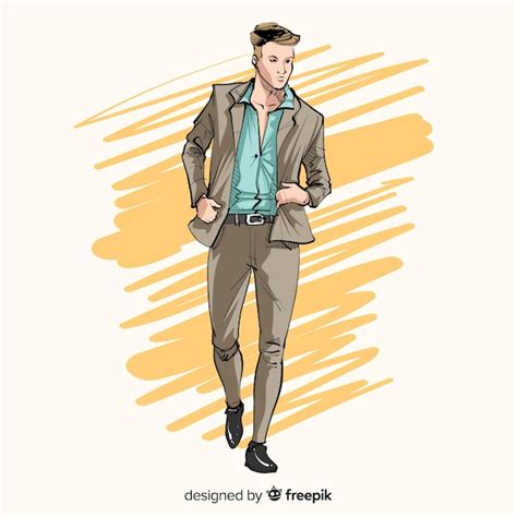 Premium Vector | Fashion illustration with male model