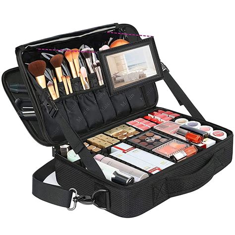 Matein 16" Black Makeup Bag Travel Case Accessories Organizer Large Cosmetic/Toiletry Bag ...