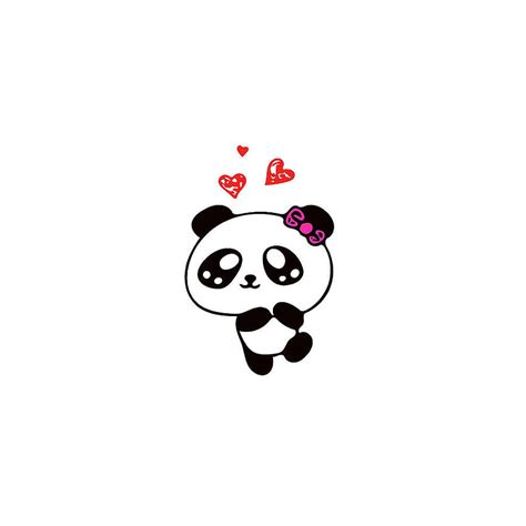 Cute Panda Bear with Red Hearts Drawing, Panda Drawing HD phone wallpaper | Pxfuel