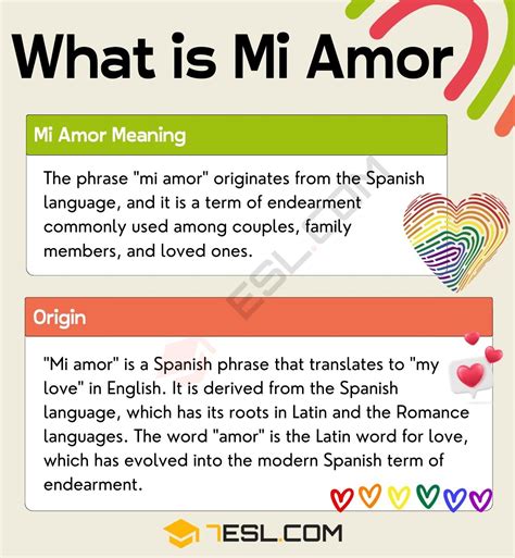 Mi Amor Meaning: What Does "Mi Amor" Mean? • 7ESL